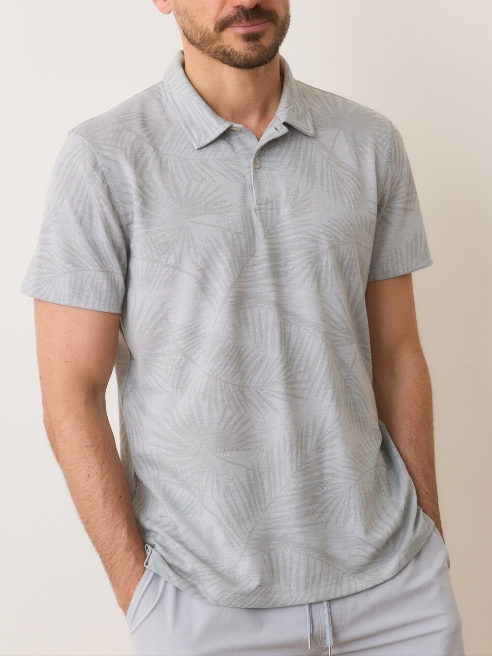 MARINE LAYER air polo shirt in high rise frond 2XL